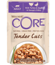 Wellness CORE Tender Cuts Turkey & Duck in Savory Gravy 85g