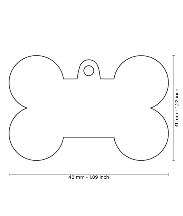 ID Tag - Basic Aluminum Bone