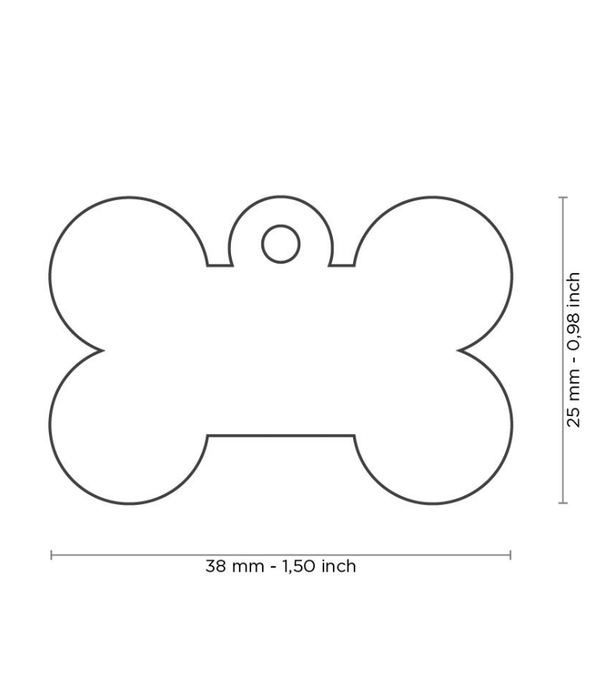 ID Tag - Basic Aluminum Bone