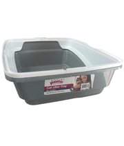 Pawise - Grey Cat Litter Tray 48 (L) x 38.5 (W) x 12 (H)