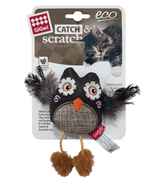 GiGwi GiGwi Owl Catch & Scratch Eco Line With Silvervine Leaves And Leatherette