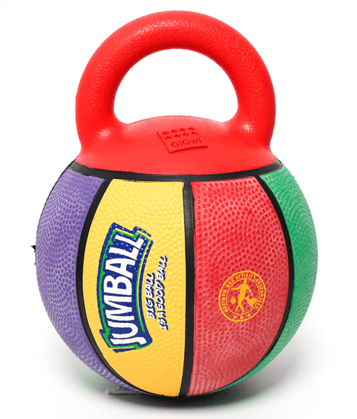 Gigwi Jumball Basketball With Rubber Handle Multi Colour Small 19.5 x 24 x 19.5 cm GiGwi