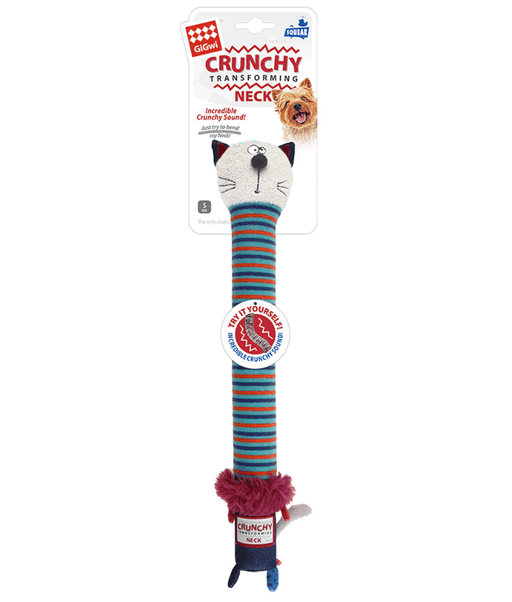 GiGwi Crunchy Neck Plush Friendz Cat-S with bone & squeaker GiGwi