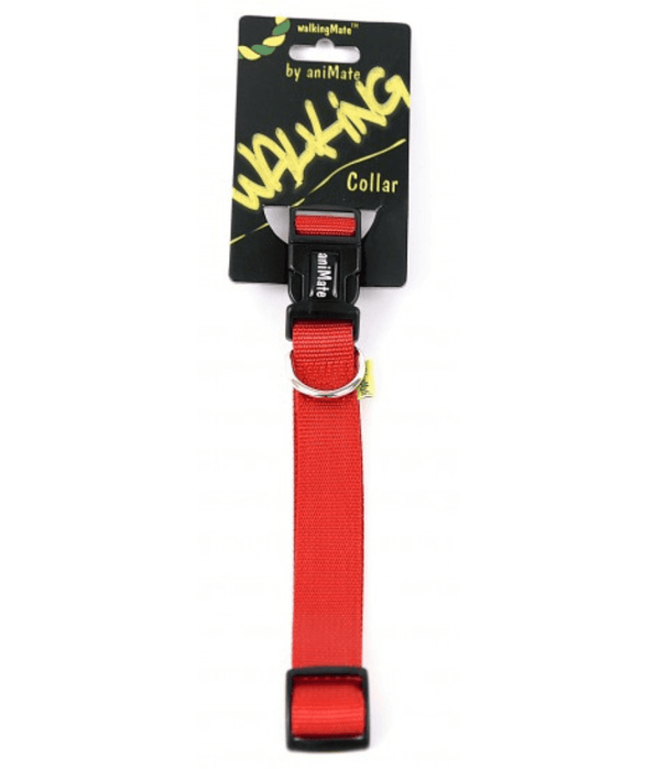 Animate Walking Heavy Duty Nylon Collar Red Animate