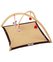 Pawise Cat Play Mat – Interactive Play Arch with Dangling Toys & Fleece Base 53 x 53 x 35 cm