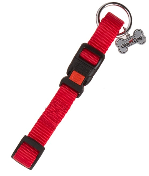 GimDog Adjustable Dog Nylon Collar Red