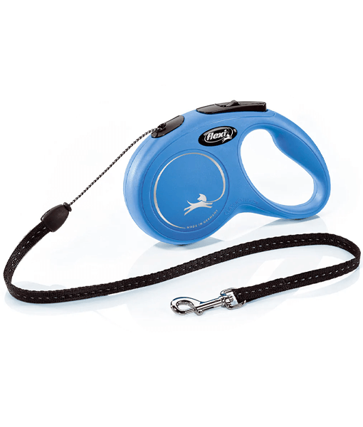 Flexi Classic Cord Dog Lead Retractable Leash 5m Blue Flexi