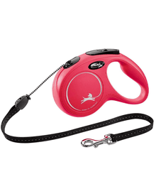Flexi Classic Cord Dog Lead Retractable Leash 5m Red
