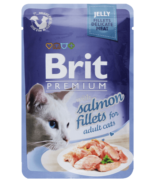Brit Premium Salmon Fillets in Jelly for Adult Cats 85g
