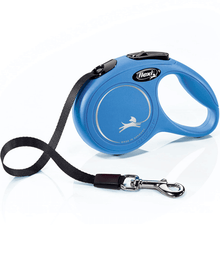 Flexi Classic Tape Dog Lead Retractable Leash 5m Blue