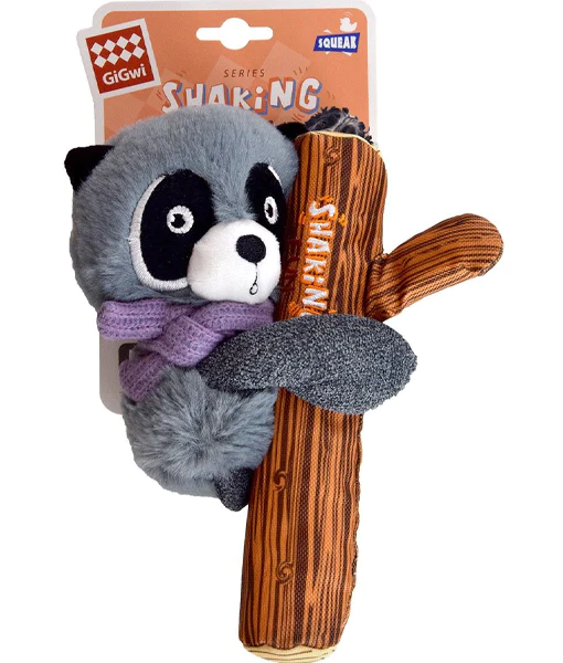 Gigwi Raccoon Plush with Squeaker GiGwi