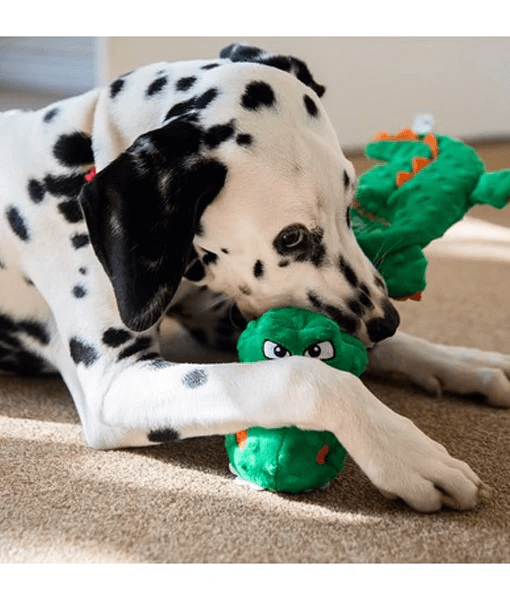 GiGwi Crocodile Plush Dog Toy with TPR Neck