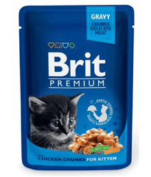Brit Premium Cat Pouches Chicken Chunks for Kitten 85g