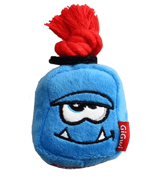 GiGwi Monster Rope Squeaker Inside Plush Blue Petriotics