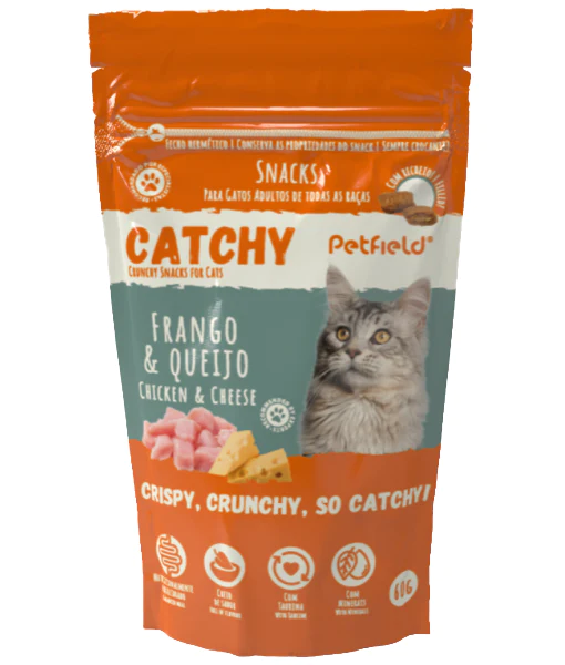 Petfield Catchy Crunchy Snacks For Cats Frango Chicken & Cheese 60g Petfield