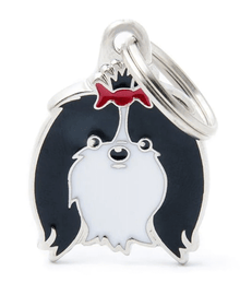 my family ID Tag - Black & White Shih Tzu