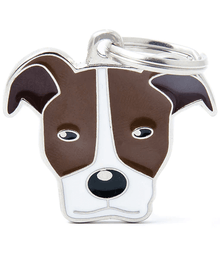 my family ID Tag - Brown Pitbull