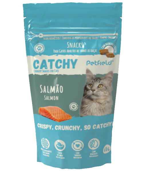Petfield Catchy Crunchy Snacks For Cats Frango Salmon 60g Petfield