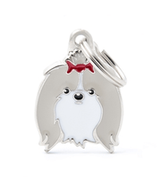 White and Gold Shih Tzu Tag