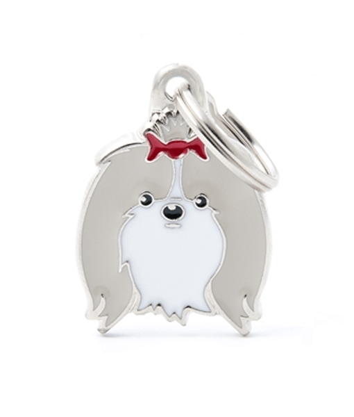 White and Gold Shih Tzu Tag
