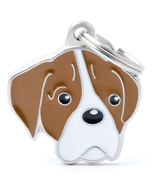 ID Tag - Fawn and White Boxer