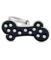 ID Tag - Big Bone Black Strass