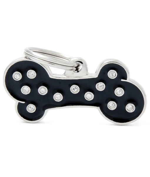 ID Tag - Big Bone Black Strass