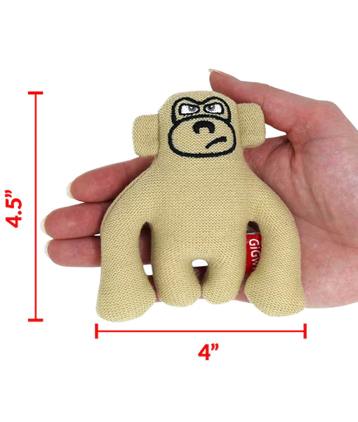 Gigwi - Puffer Zoo Dog Toy Monkey Canvas Plush