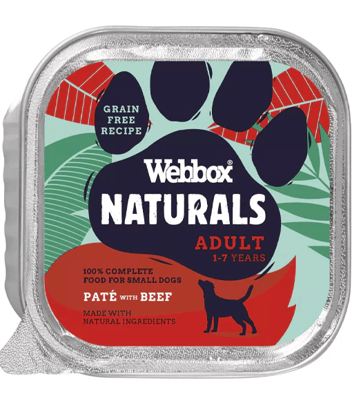 Webbox Natural Adult Beef Pate Wet Dog Food 150g