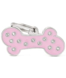 My Family ID Tags Pink Small Bone