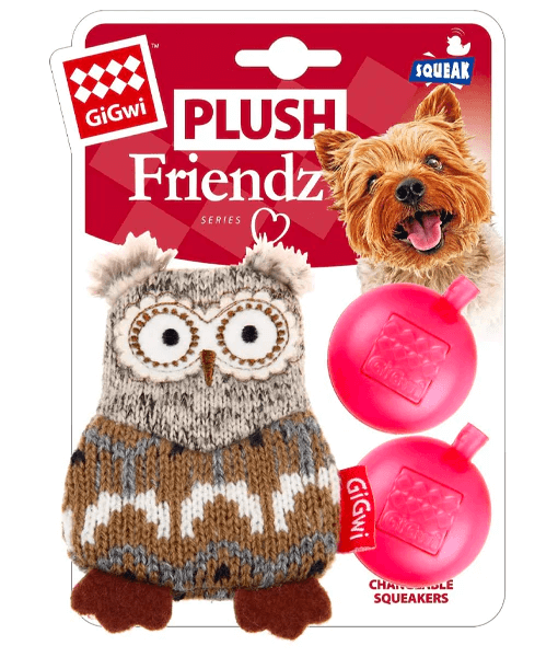 Gigwi - Plush Friendz Dog Toy Wise Owl Small
