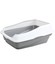 Pawise - Grey Cat Litter Tray 48 (L) x 38.5 (W) x 12 (H)