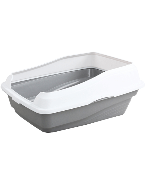 Pawise - Grey Cat Litter Tray 48 (L) x 38.5 (W) x 12 (H)