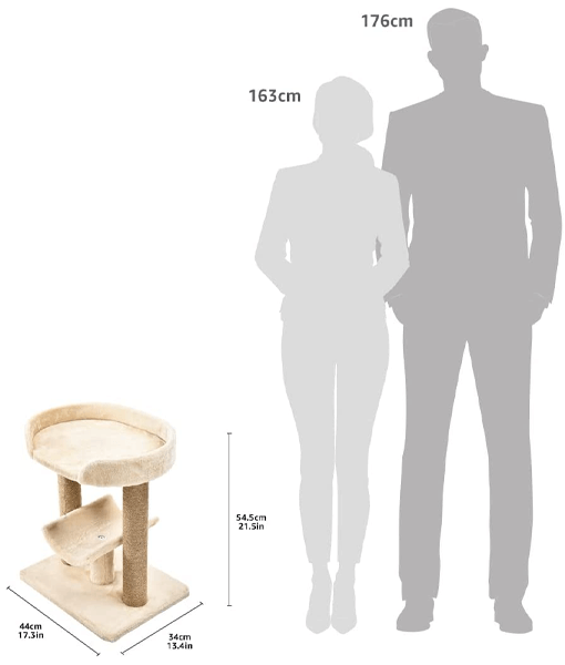Basics Top Platform Cat Tree With Scratching Post - L46 xW36xH56 cm Beige