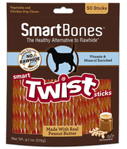 Smartbones - Peanut Butter Smart Twist Sticks 50 sticks
