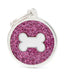 ID Tag - Pink Circle White Bone