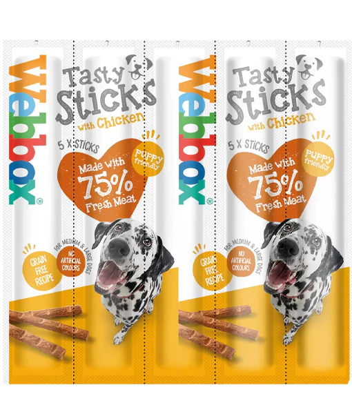 Webbox - Tasty Sticks Chicken Dog Treats Large (5 Sticks)
