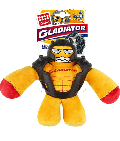 GiGwi- Yellow Gladiator squeaker Small