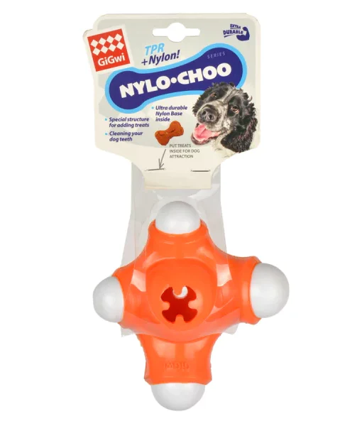 GiGwi Nylo-Choo Dog Teether Prize Toy 15cm (Orange) GiGwi