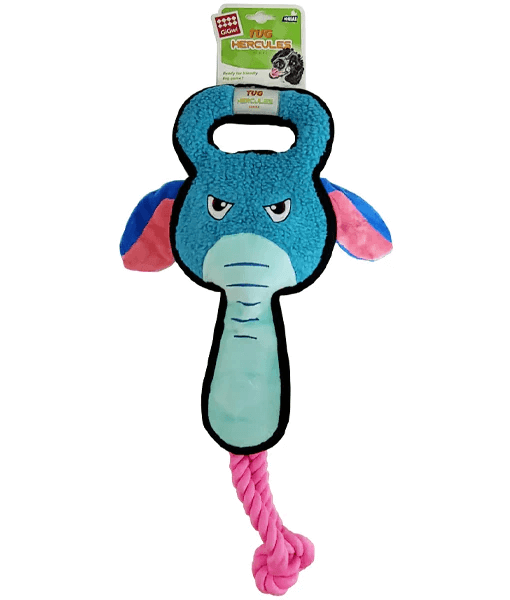 GiGwi Tug Hercules Squeaker Inside Dog Toy Elephant