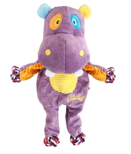 GiGwi Dog Toys - Plush Friendz - Hippo (Purple) GiGwi
