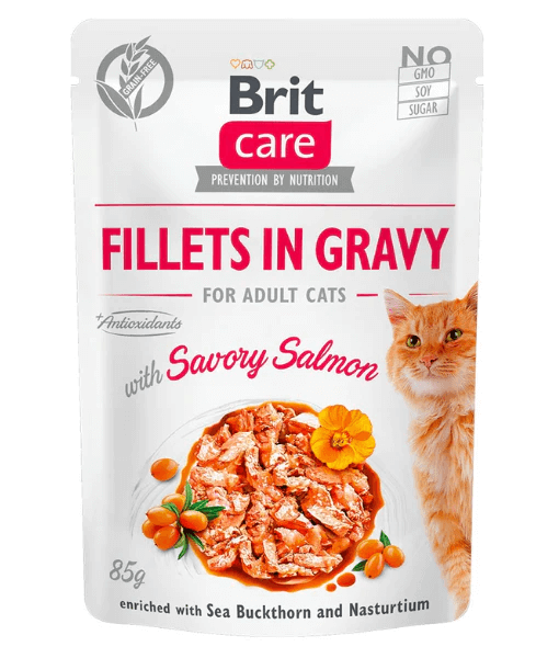 Brit Care - savory salmon adult Cat pouch 85g