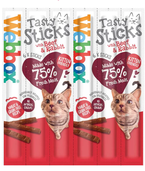 Webbox - Tasty Sticks Beef & Rabbit Cat Treats (6 sticks) Webbox