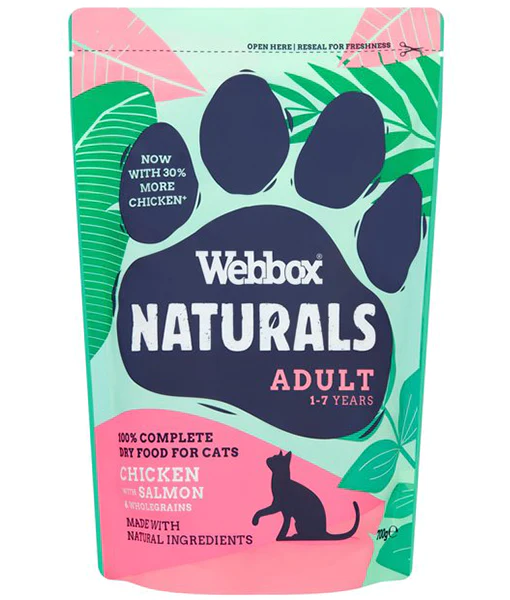 Webbox Naturals Adult Cat with Chicken and Salmon Dry Food 700g/2KG Webbox