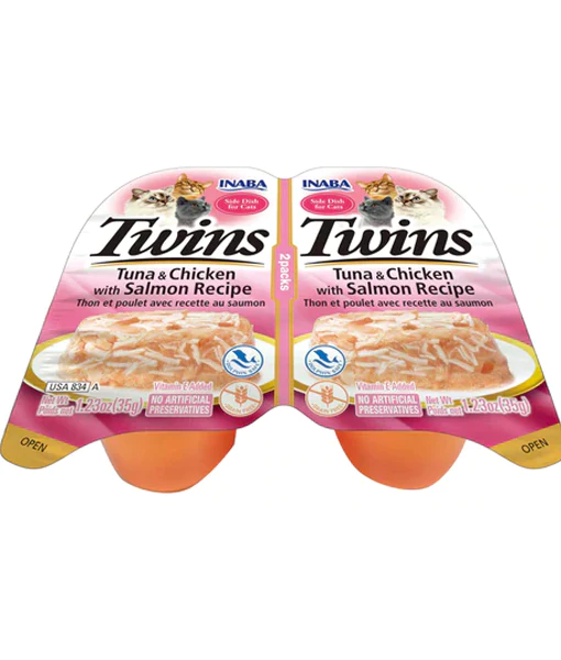 Inaba - Twins - Tuna & Chicken with Salmon Recipe 2 Packs 70g Inaba